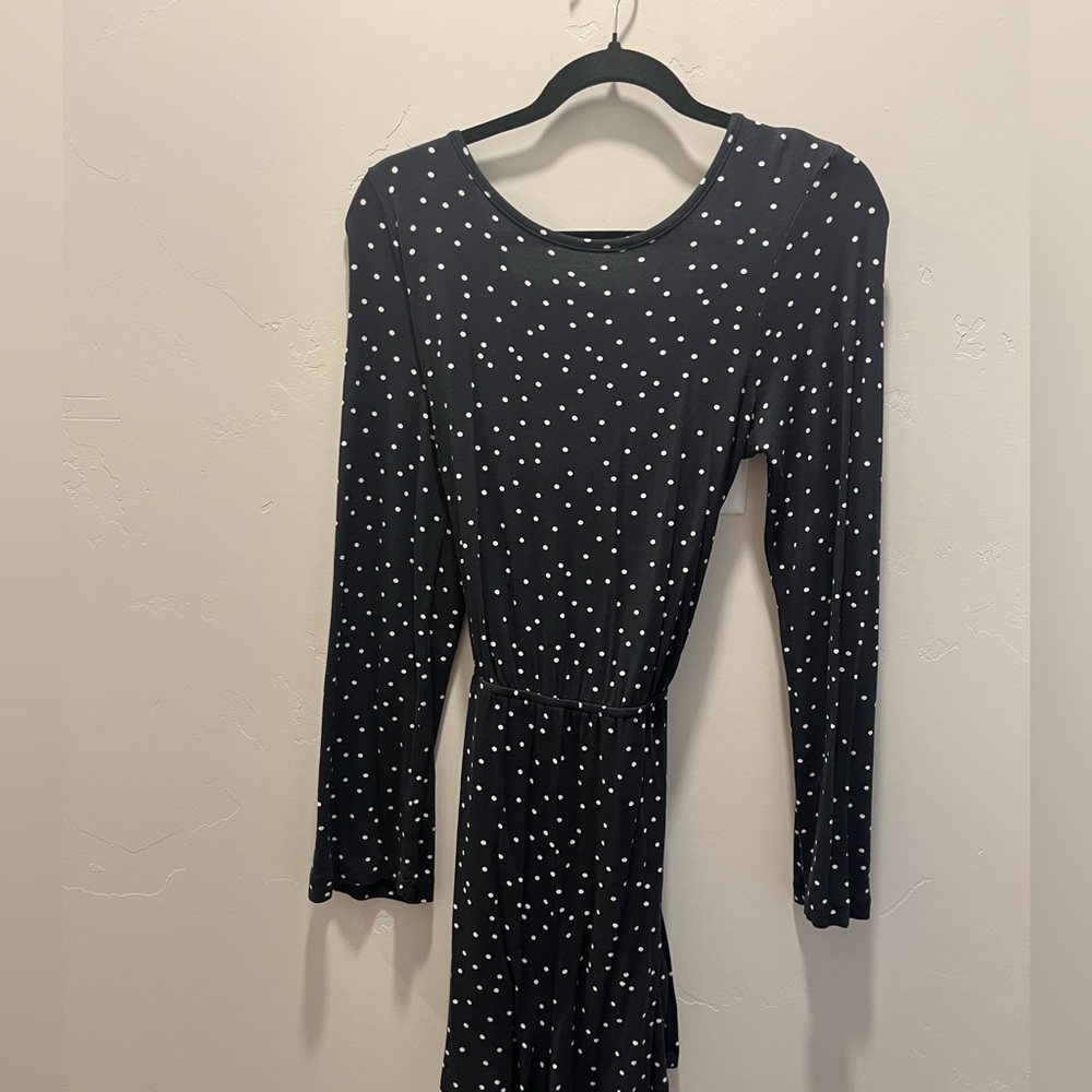 ROXY BLACK AND WHITE DOT ROMPER WITH TIE BACK